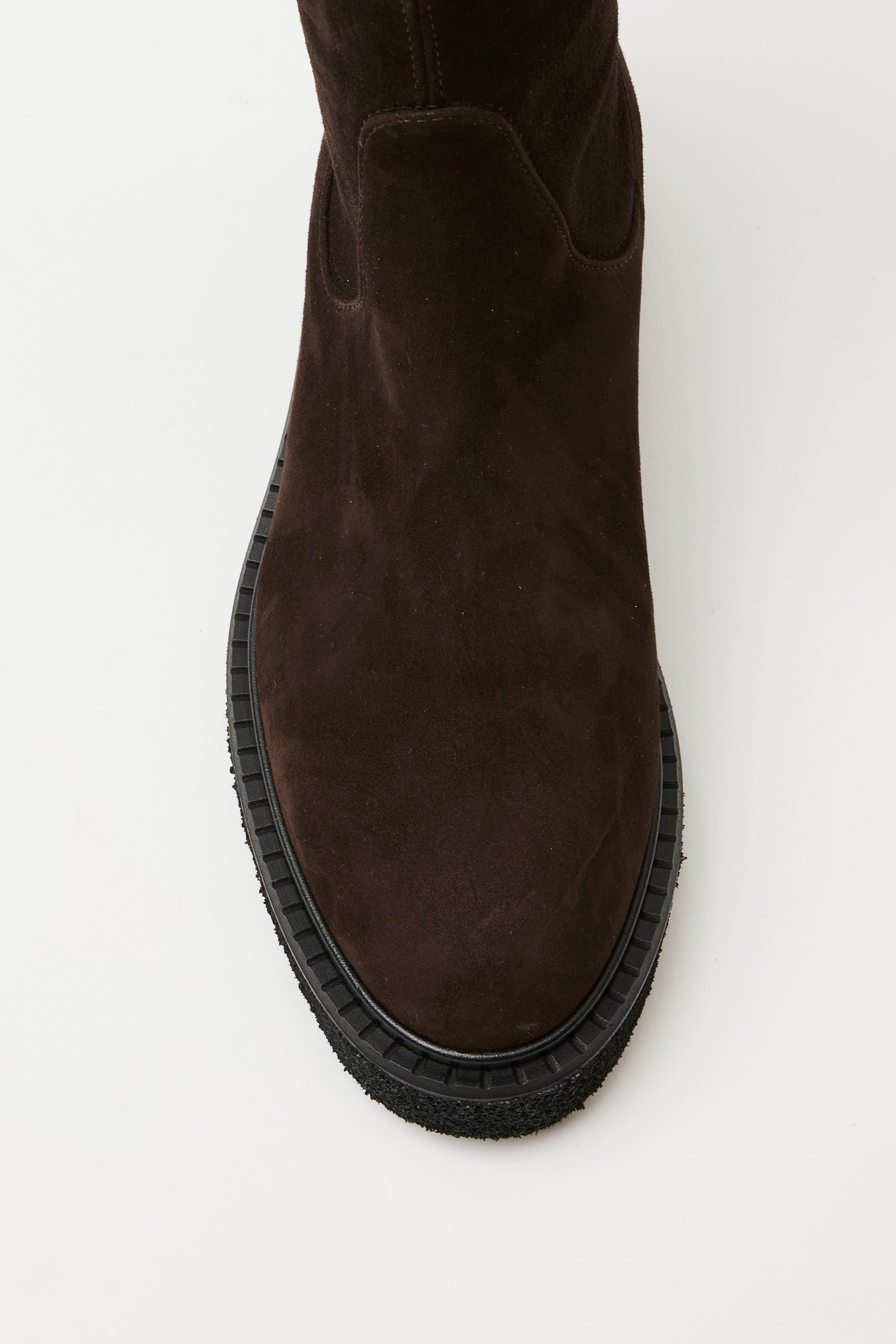 Stivale alto in suede testa di moro