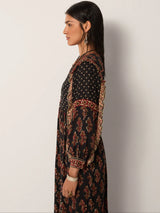 Abito lungo in viscosa stampato