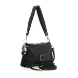 Borsa a tracolla "AGNESE" in pelle di vacchetta tinta in capo con borchie e strass