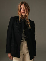 Giacca lunga in misto lana