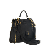 Monospalla "GINEVRA" in pelle di vacchetta tinta in capo con borchie