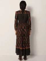 Abito lungo in viscosa stampato