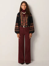 Blusa in velluto a costine