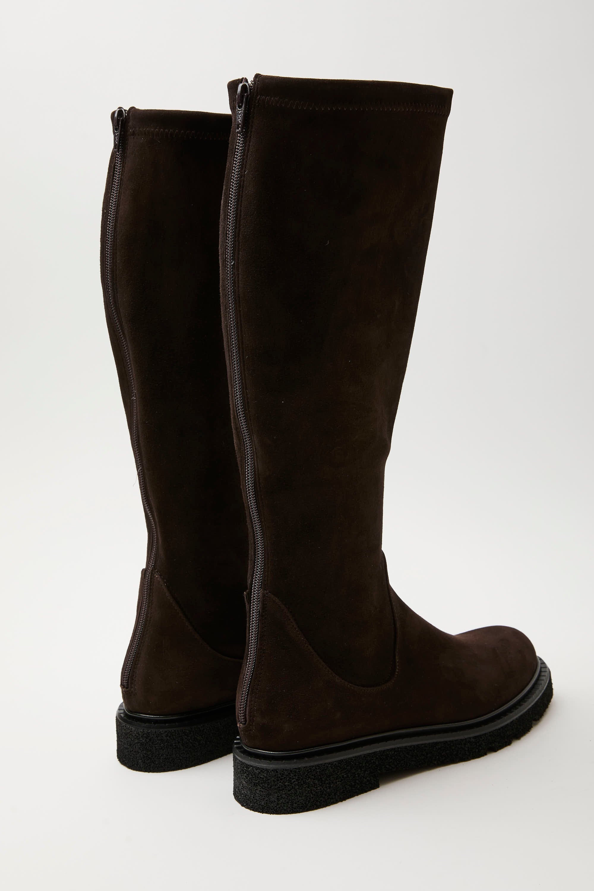 Stivale alto in suede testa di moro