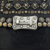 Borsa a tracolla "AGNESE" in pelle di vacchetta tinta in capo con borchie e strass