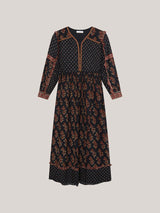 Abito lungo in viscosa stampato