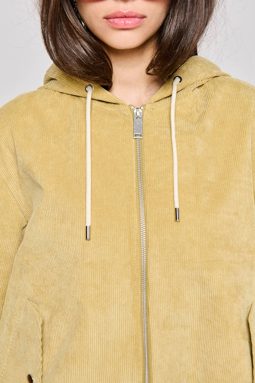 York Short Parka in Velluto Burnished Gold