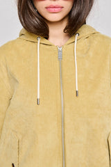York Short Parka in Velluto Burnished Gold