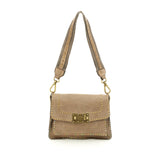 Borsa a tracolla "AGNESE" in pelle di vacchetta tinta in capo con borchie