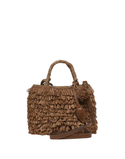 Borsa tote piccola in rafia del Madagascar