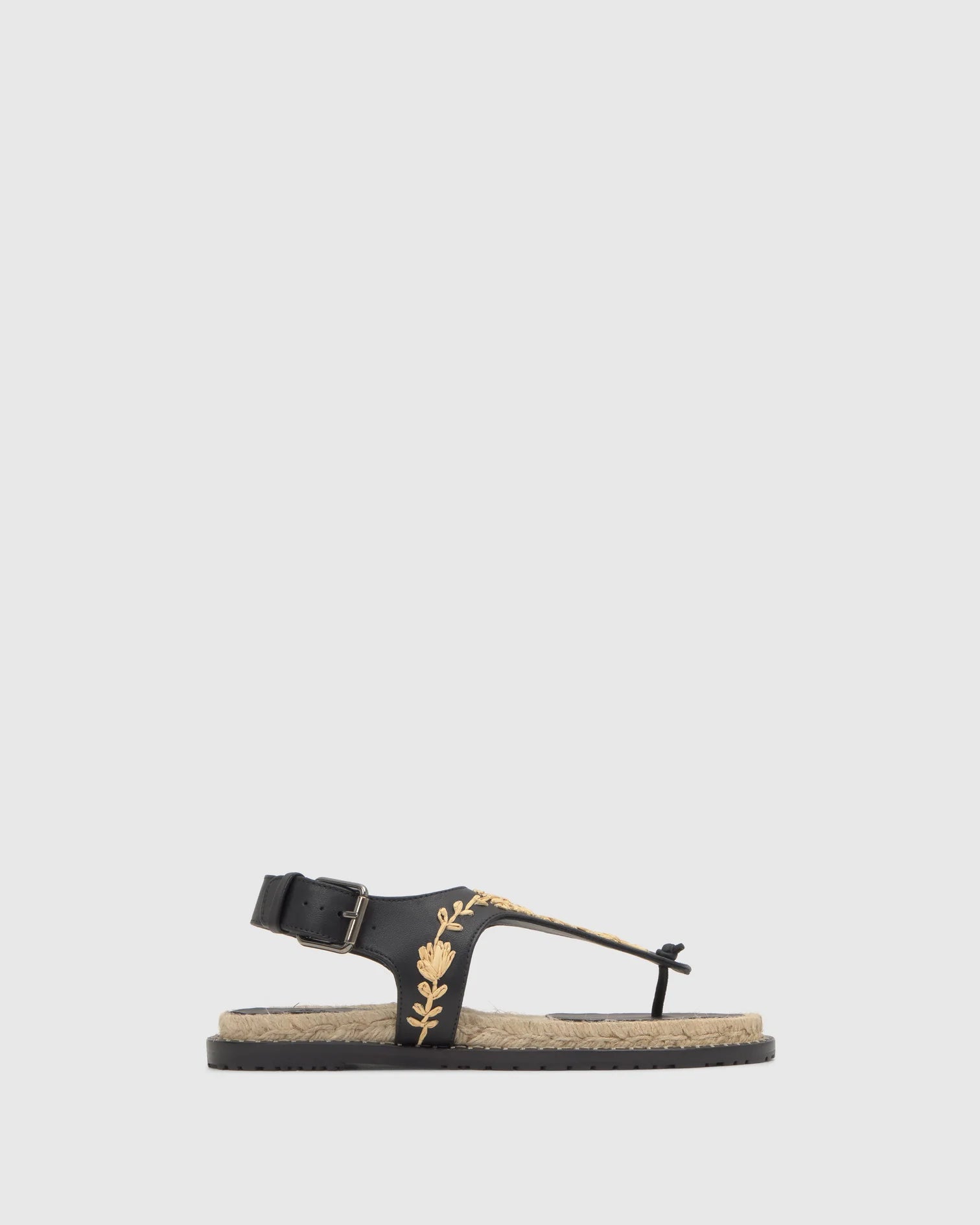Sandalo infradito Pedra in pelle nappa con motivi floreali