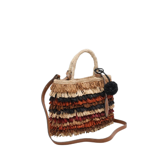 Borsa tote piccola in rafia del Madagascar
