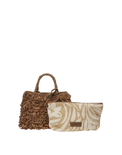 Borsa tote piccola in rafia del Madagascar