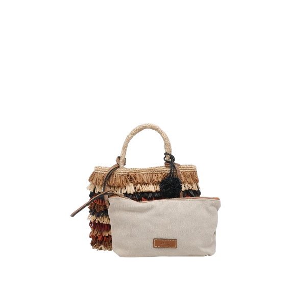 Borsa tote piccola in rafia del Madagascar