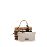 Borsa tote piccola in rafia del Madagascar