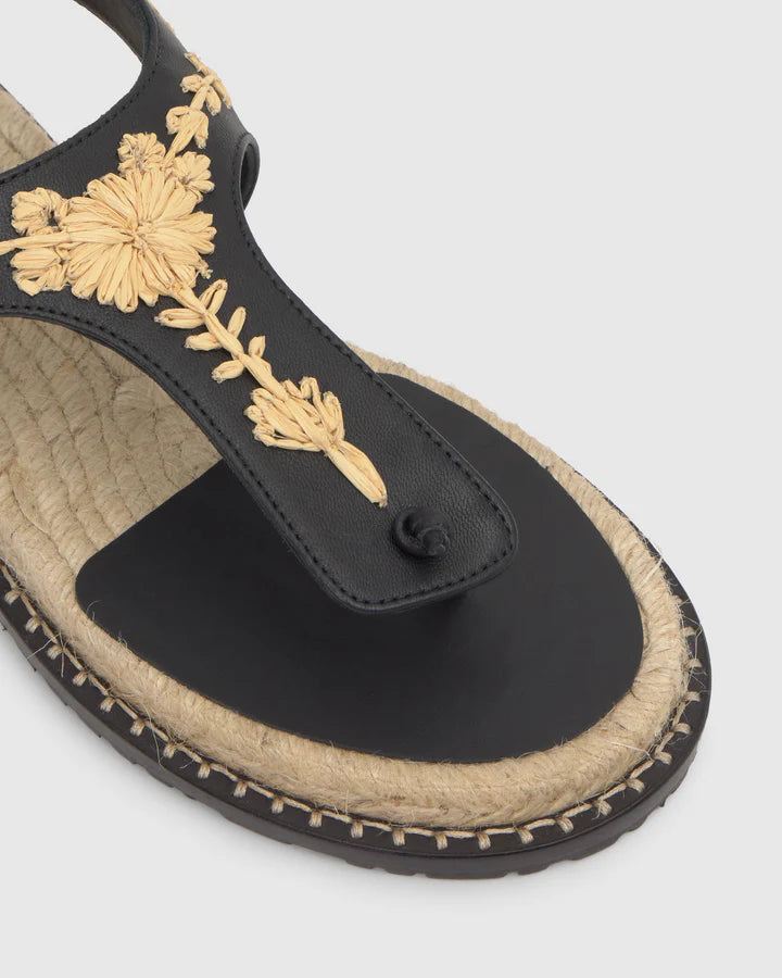 Sandalo infradito Pedra in pelle nappa con motivi floreali