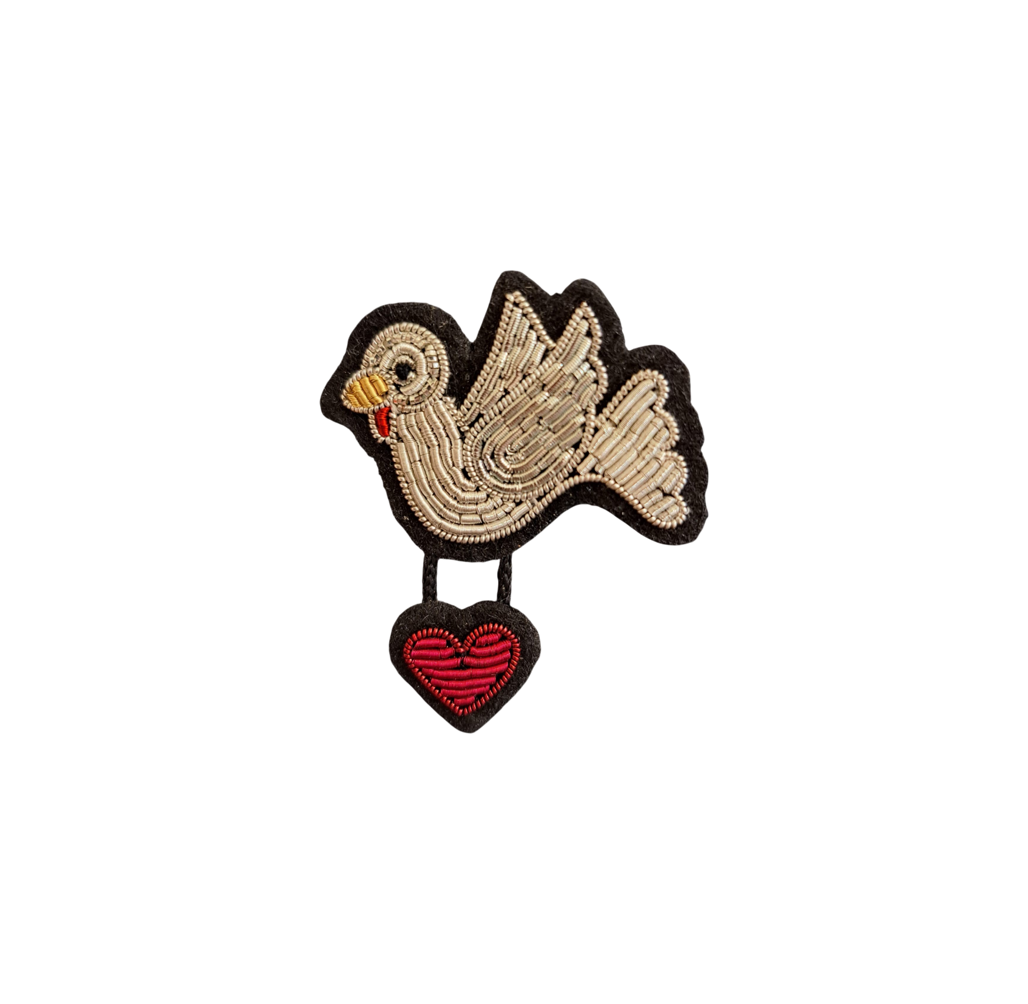 Spilla ricamata a mano "Pigeon of freedom" - M&L