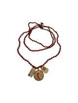 Collana Jocabilab in corallo bamboo "Bonne chance"