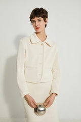 Giacca sartoriale realizzata in maglia macro jersey