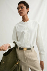 Camicia in cotone con ricamo