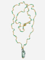 Collana lunga in ceramica con ciondolo Statua della Libertà in ceramica
