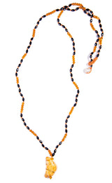 Collana lunga con ciondolo Croissant in ceramica