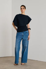 Jeans taglio dritto gamba larga