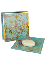 Piattino in vetro con sapone Ortigia