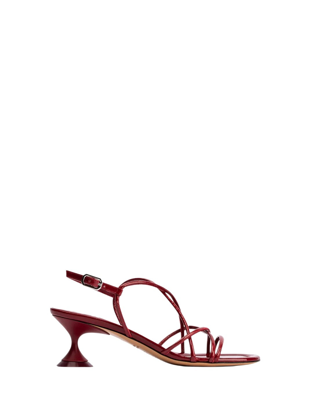 Sandalo in pelle verniciata rosso