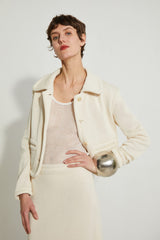 Giacca sartoriale realizzata in maglia macro jersey