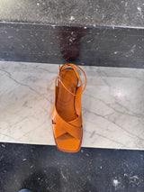 Sandalo in pelle nappa color becco d'oca Guglielmo Rotta