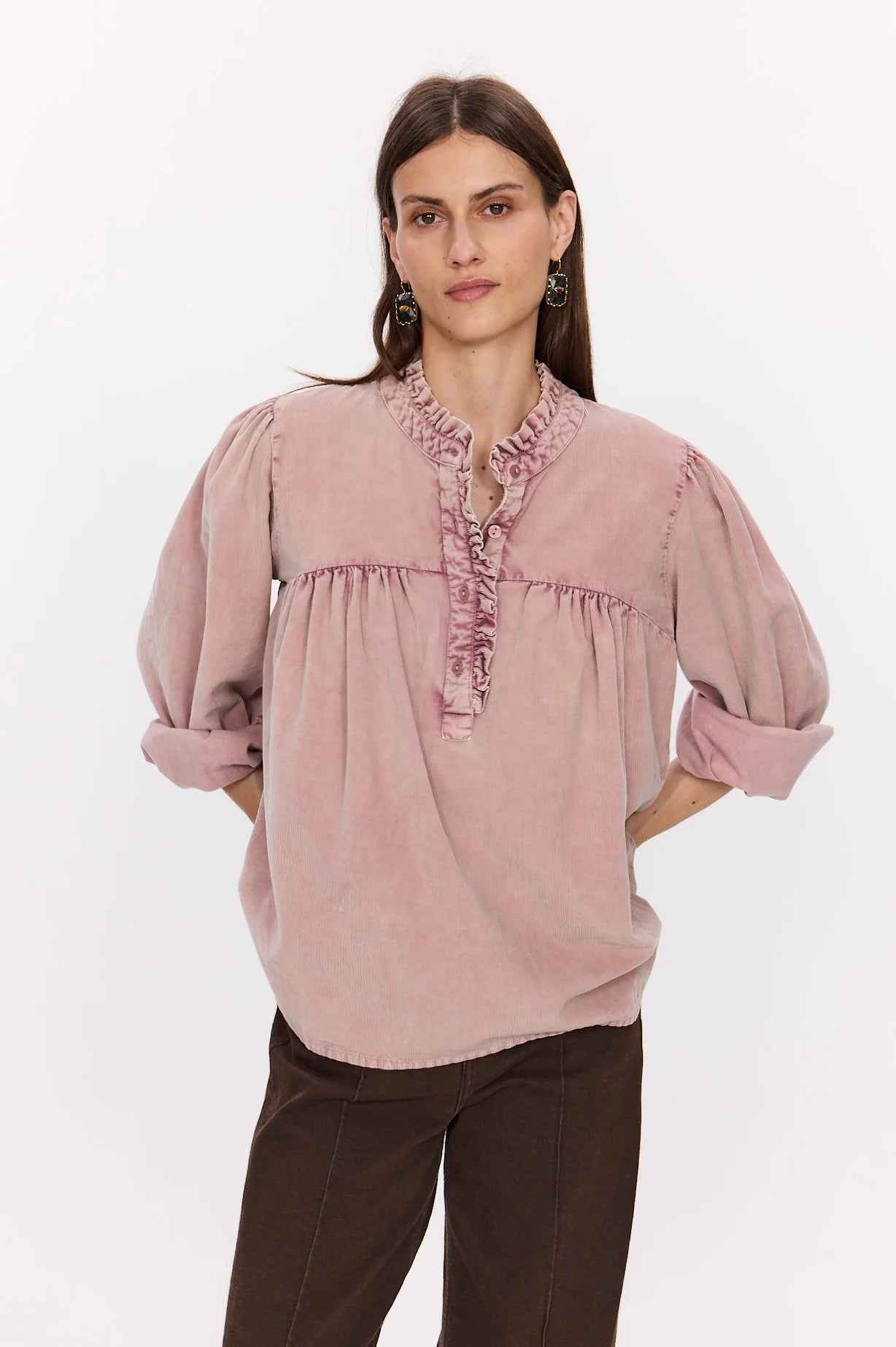 Blusa in velluto a coste