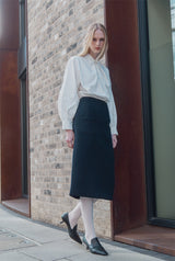 Gonna midi in cashmere e lana