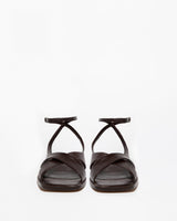 Sandalo in pelle nappa color cioccolato Guglielmo Rotta
