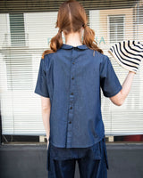 Camicia a maniche corte allacciata dietro