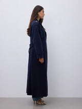 Trench in cashmere blu