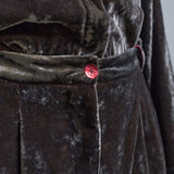 Pantalone palazzo in velluto liscio con pences.
