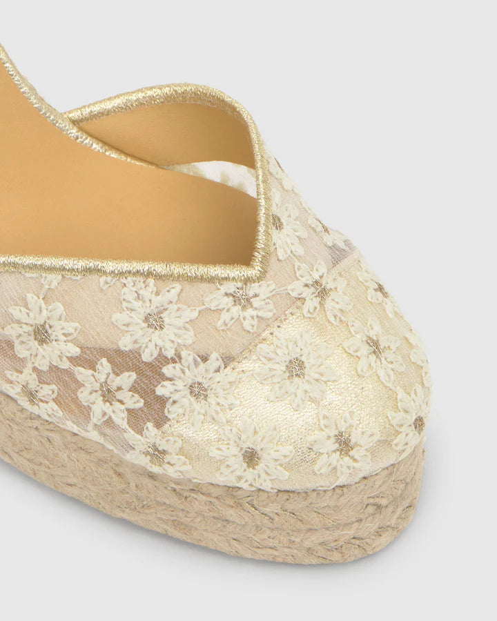 Espadrilla Clair con motivo floreale ricamato