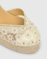 Espadrilla Clair con motivo floreale ricamato