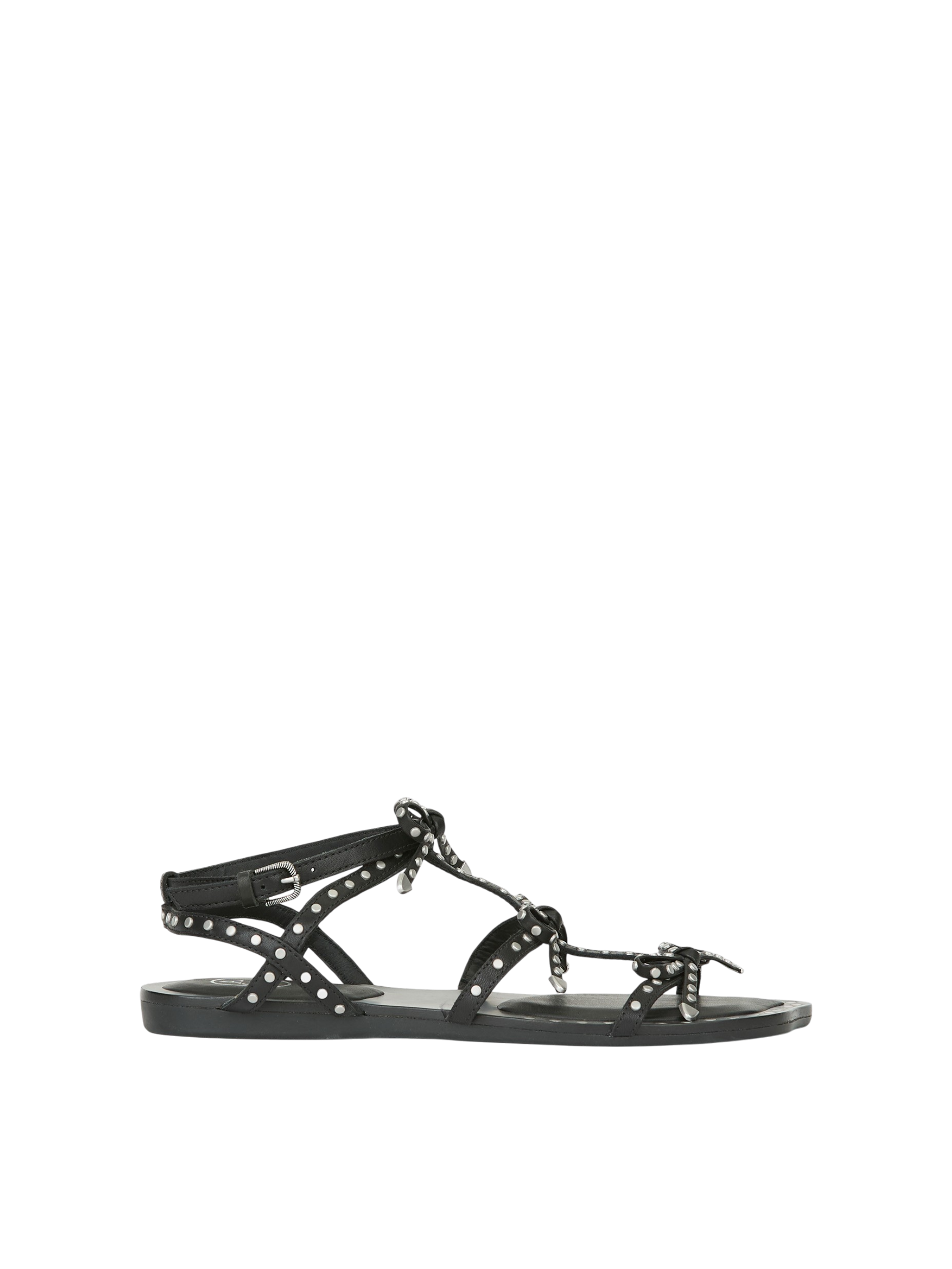 Sandalo nero Gladius con fiocchetti e borchie Ash