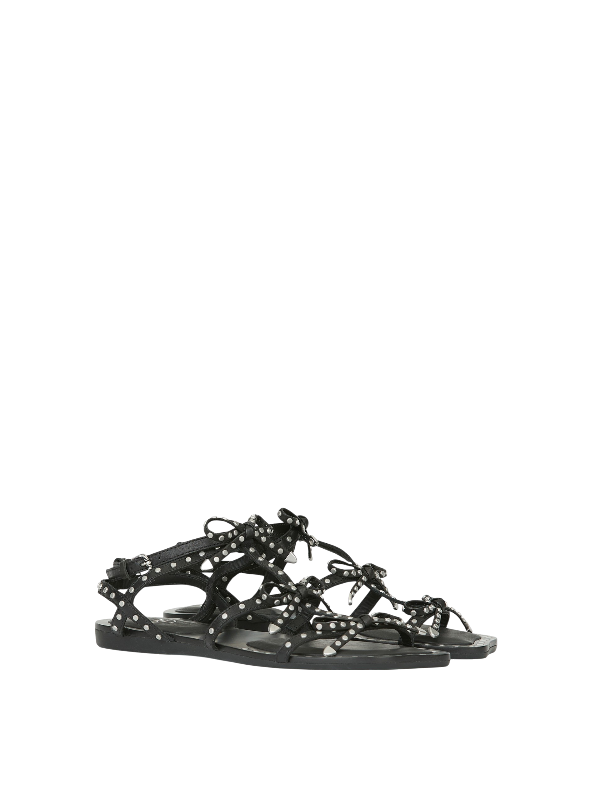 Sandalo nero Gladius con fiocchetti e borchie Ash