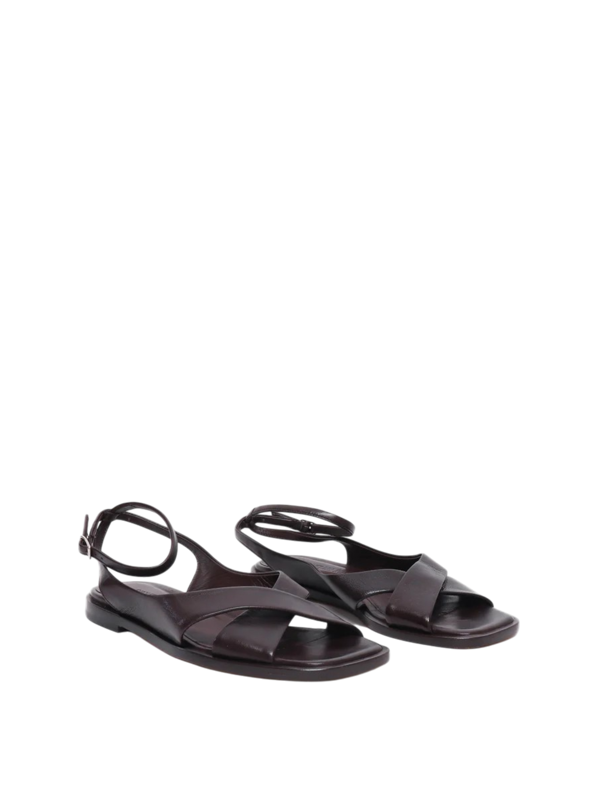Sandalo in pelle nappa color cioccolato Guglielmo Rotta