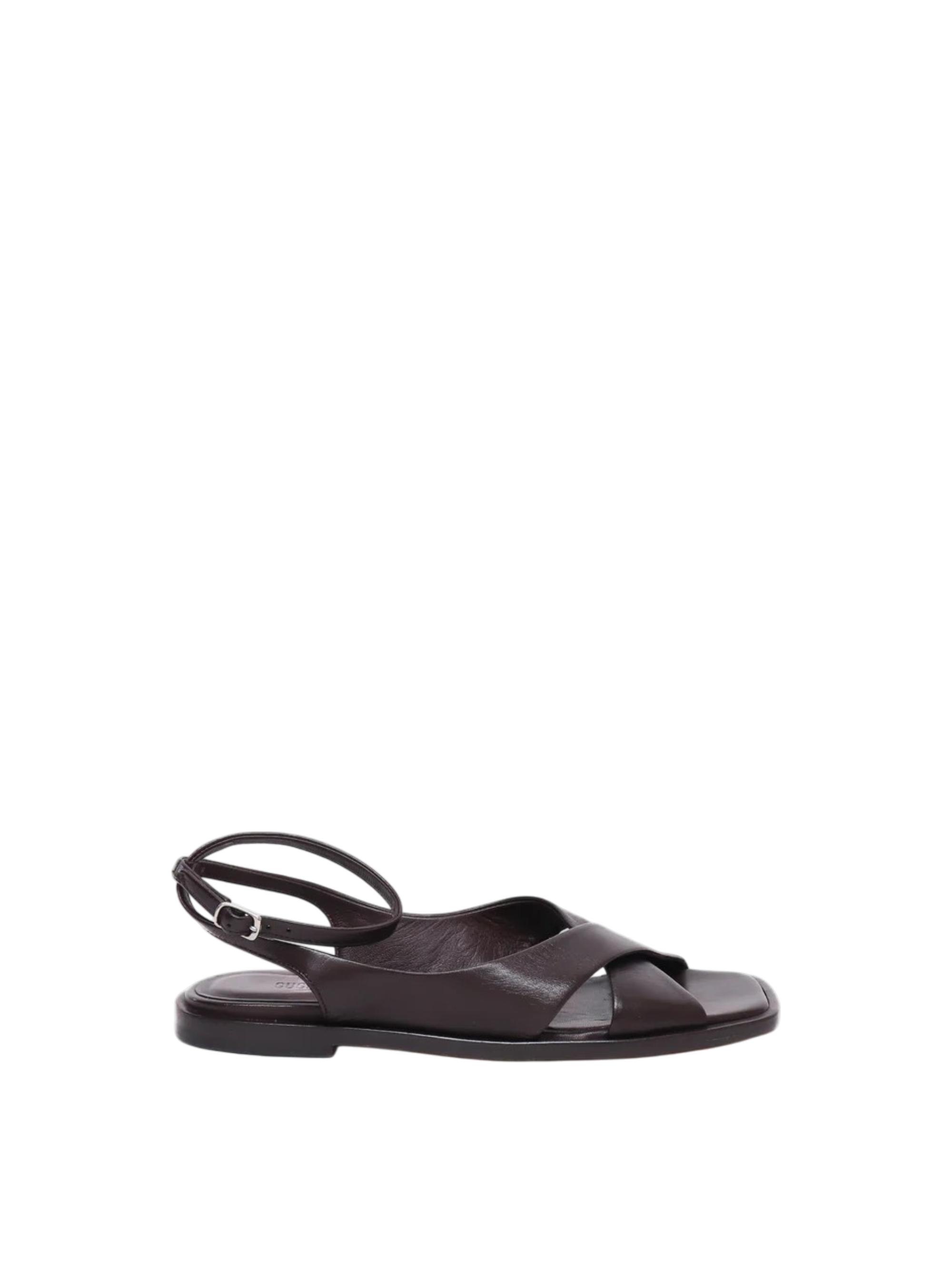 Sandalo in pelle nappa color cioccolato Guglielmo Rotta
