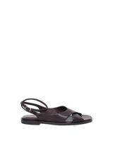 Sandalo in pelle nappa color cioccolato Guglielmo Rotta