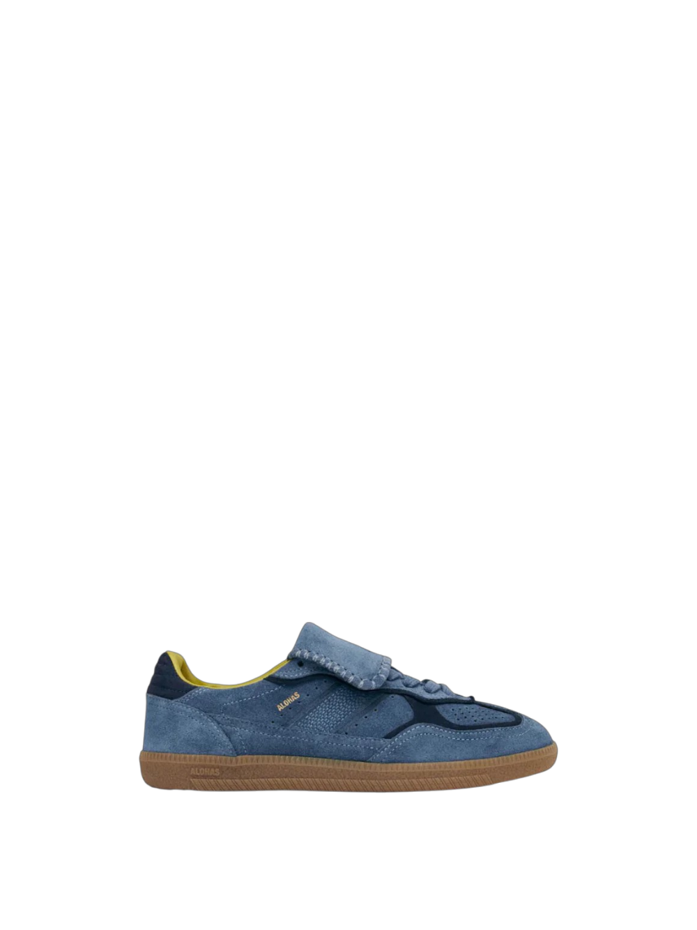 Sneakers in camoscio blu con linguetta lunga Alhoas