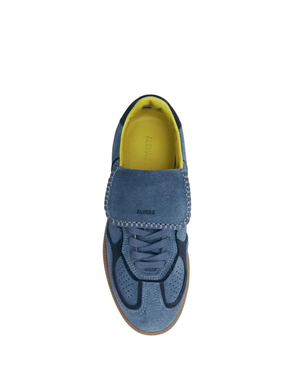 Sneakers in camoscio blu con linguetta lunga Alhoas