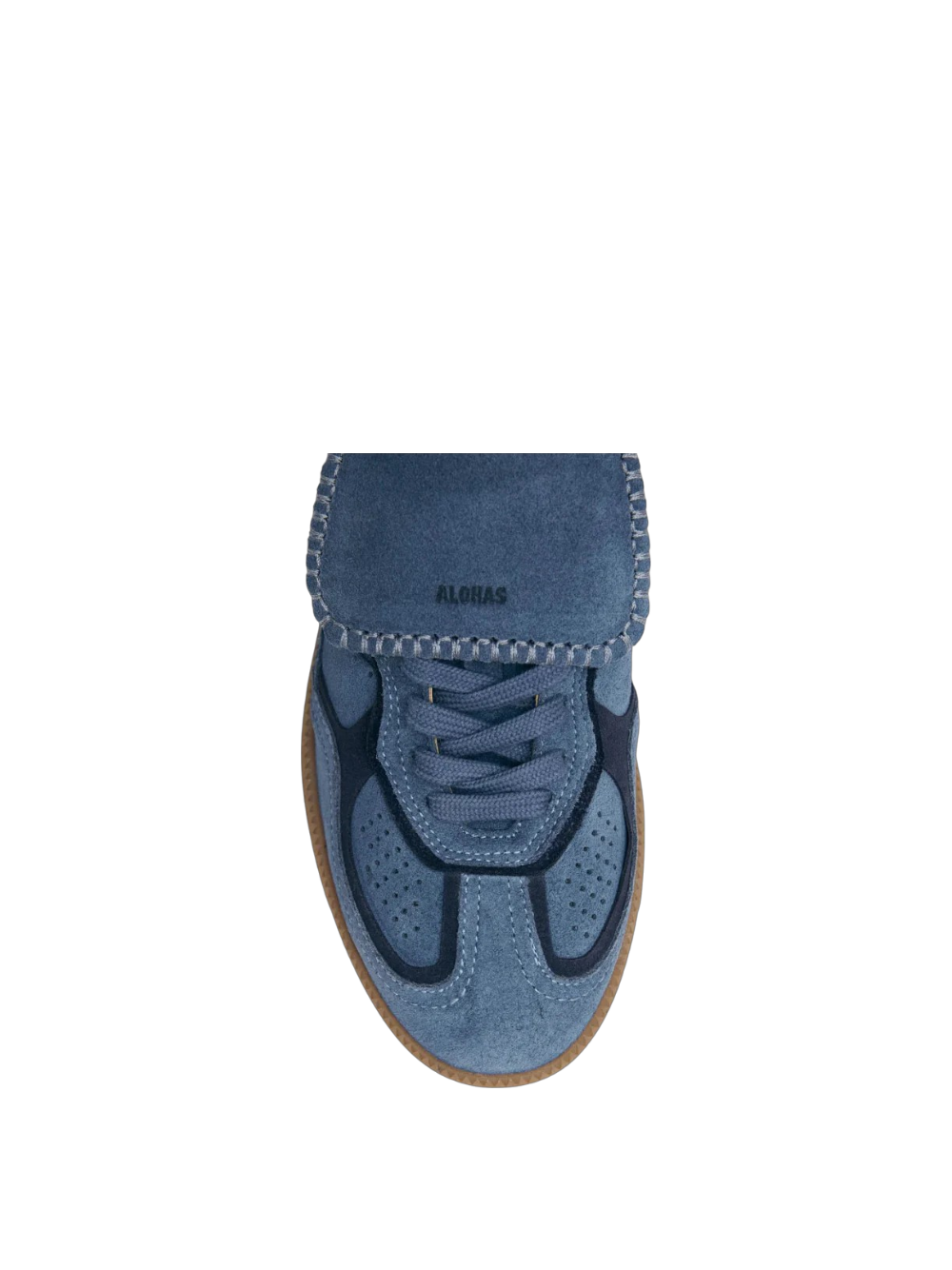 Sneakers in camoscio blu con linguetta lunga Alhoas