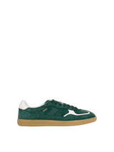 Sneakers in pelle scamosciata verde con dettagli in pelle bianca Alhoas