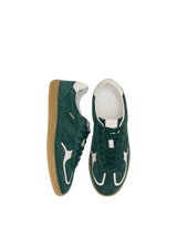 Sneakers in pelle scamosciata verde con dettagli in pelle bianca Alhoas