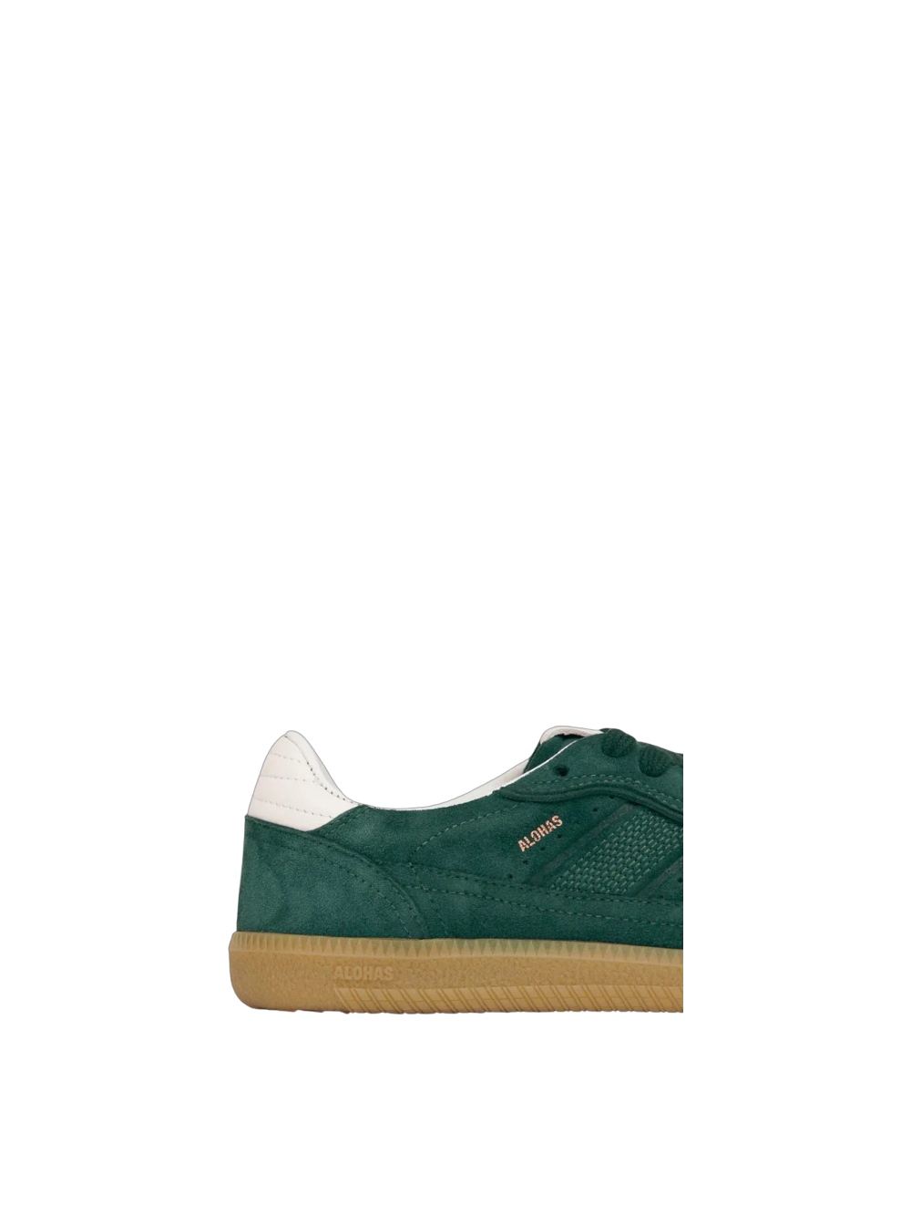 Sneakers in pelle scamosciata verde con dettagli in pelle bianca Alhoas